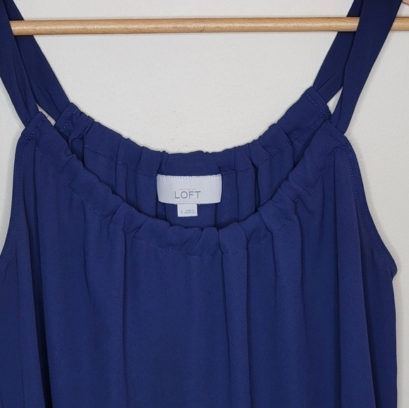 Loft | Navy Blue Tank Blouse Size Small - Picture 4 of 4